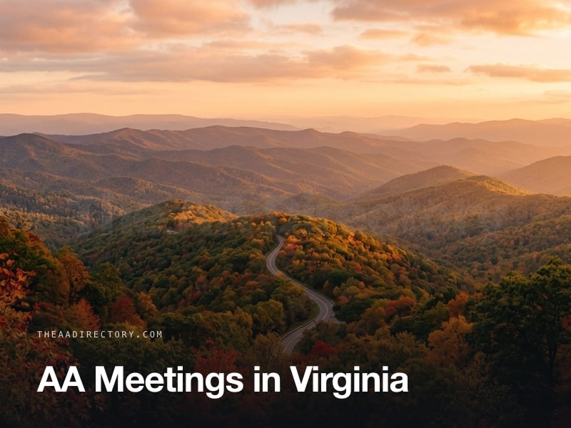 AA meetings across Virginia
